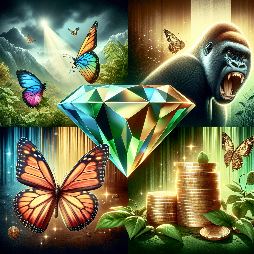 Símbolos clave de Congo Cash: diamante, comodín gorila y monedas