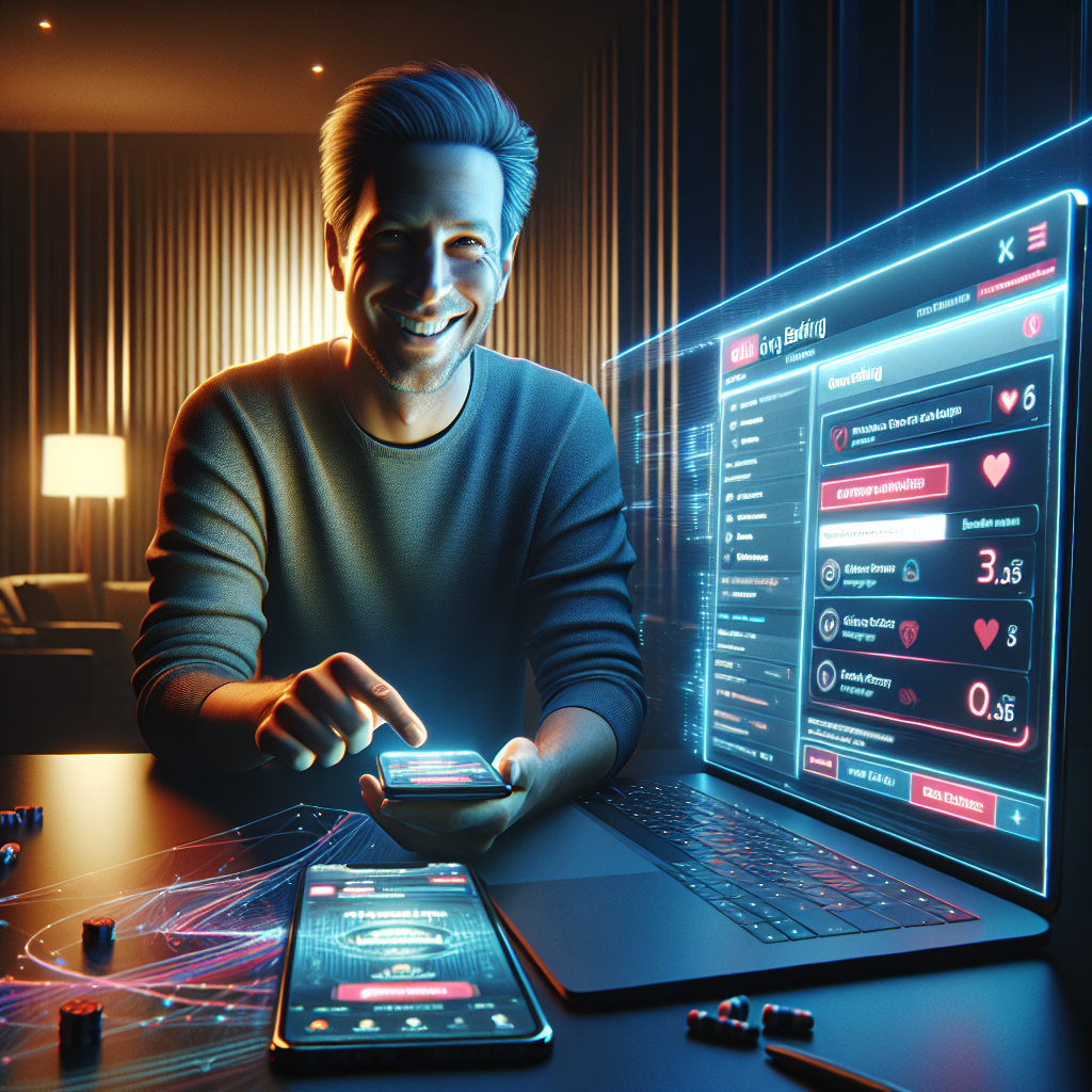 Usuario accediendo exitosamente a BetWarrior en smartphone y laptop