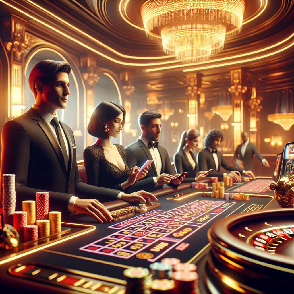 Banner de casino online BetWarrior en Buenos Aires, ambiente lujoso y moderno con jugadores digitales argentinas.